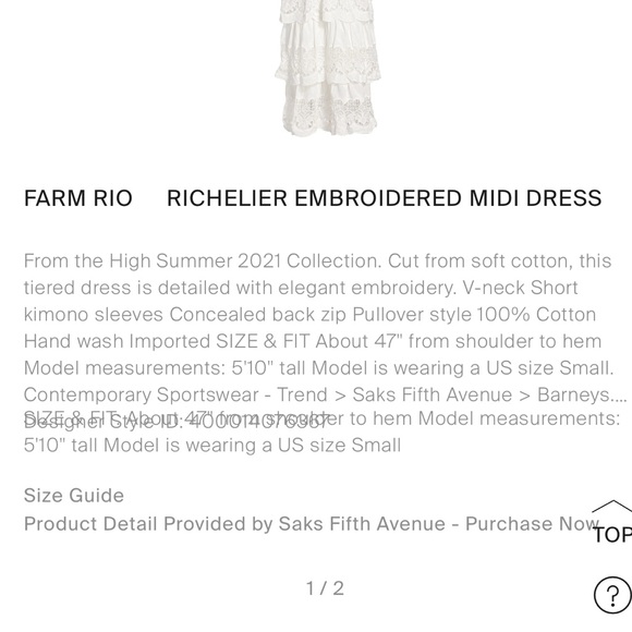 Farm Rio 😍🌴Richelieu MIDI Dress Small - Picture 4 of 10